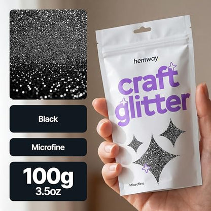Craft Glitter Black 100g Microfine Glitter (3.5 Ounce)