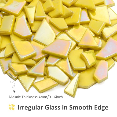Iridescent Glass Mosaic Tiles for Crafts Bulk (7.05 Ounce)