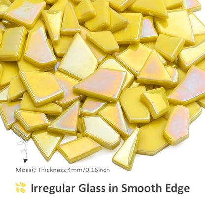 Iridescent Glass Mosaic Tiles for Crafts Bulk (7.05 Ounce)