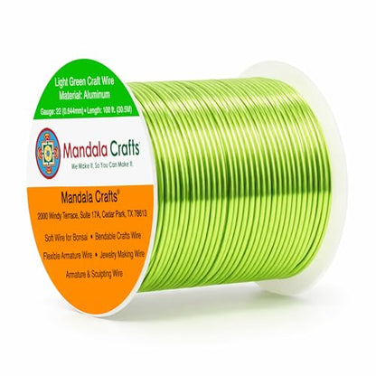 22 Gauge Light Green Anodized Aluminum Craft Wire