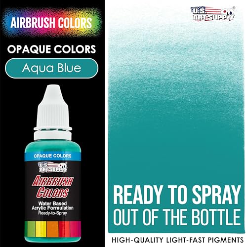 Opaque Aqua Blue Acrylic Airbrush Paint