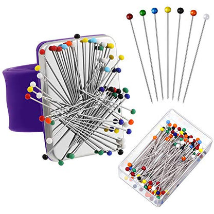 Magnetic Wrist Sewing Pincushion with 100 Pcs 1.5" Pins