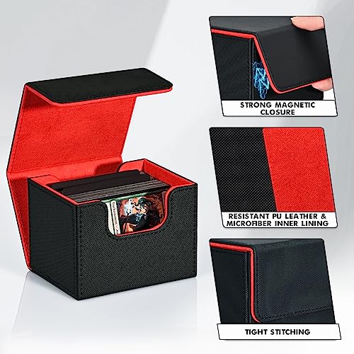 MTG Deck Box Holds 120+ Single Sleeved Cards Commander Deck Box