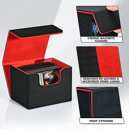 MTG Deck Box Holds 120+ Single Sleeved Cards Commander Deck Box