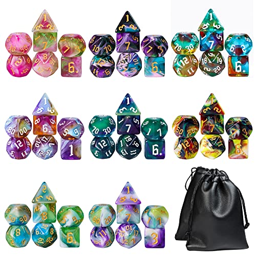 8 Sets Polyhedral Dice D&D (9.87 Ounce)