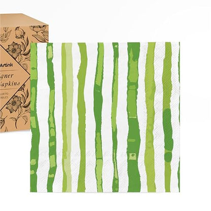 Watercolor Green Paper Napkins 3 (80 Count)