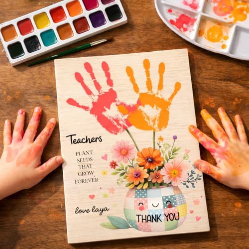 Teacher Appreciation Gift DIY Handprint Kit Art Plaque for Teacher