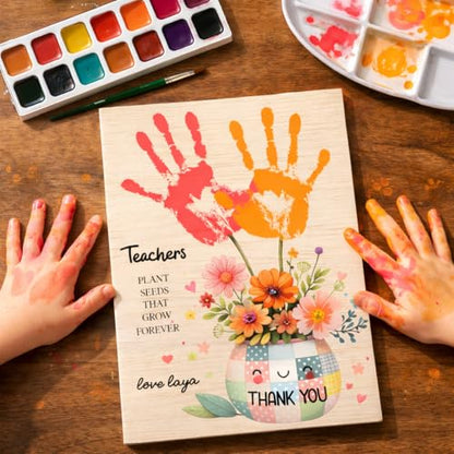 Teacher Appreciation Gift DIY Handprint Kit Art Plaque for Teacher