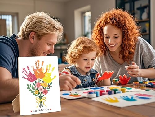 Mother's Day Flower Handprint Art Wooden Making Sign
