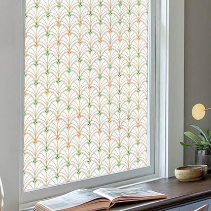 Art Deco Geometric Pattern Stained Glass Window Film 17.7'' x 78.7''