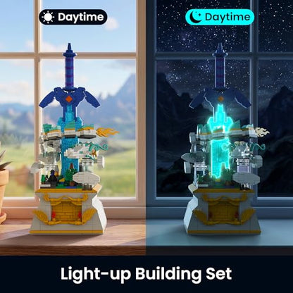 BOTW Glowing Master Sword Building Blocks Set