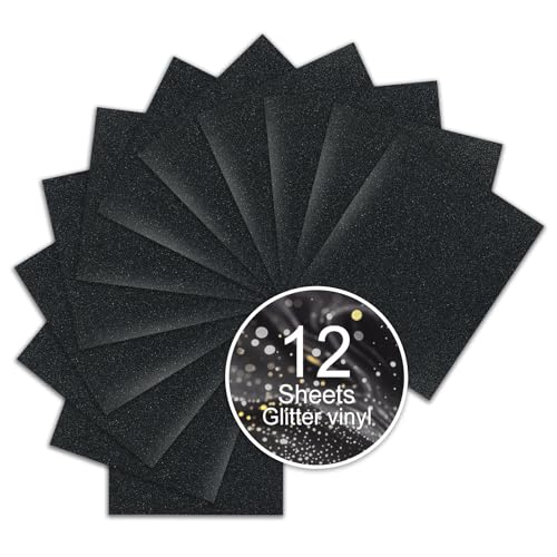 Black Glitter Heat Transfer Vinyl (12 Count)