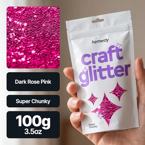 Craft Glitter Dark Rose Pink 100g Super Chunky Glitter (100 grams)