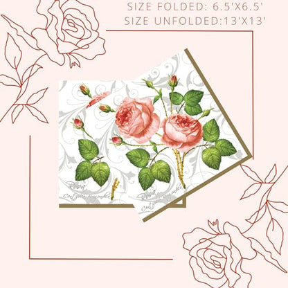 20 ct 13x13 Flowers Paper Luncheon Decoupage Napkins (20 Count)