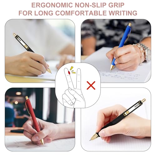 Ballpoint Pens Medium Point 1mm Pen with Super Soft Grip Ball Point Pen for Men Women Retractable Pens (12 Count)