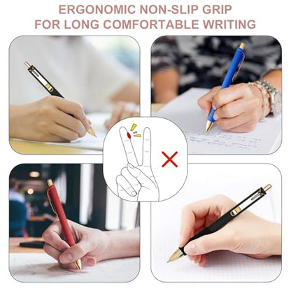 Ballpoint Pens Medium Point 1mm Pen with Super Soft Grip Ball Point Pen for Men Women Retractable Pens (12 Count)