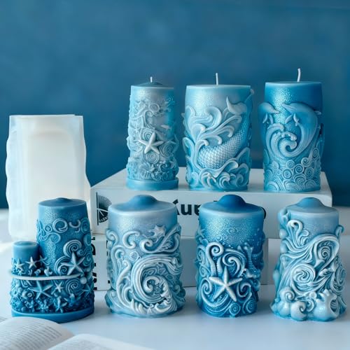 Ocean Animal Cylinder Candle & Resin Mold