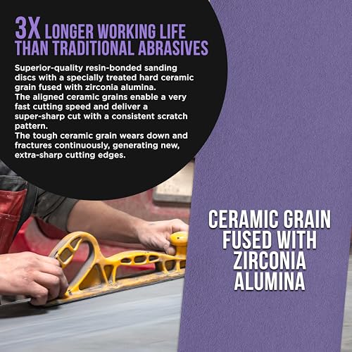 Premium 100 Grit PSA Purple Film Ceramic Longboard Sandpaper (60 Foot)