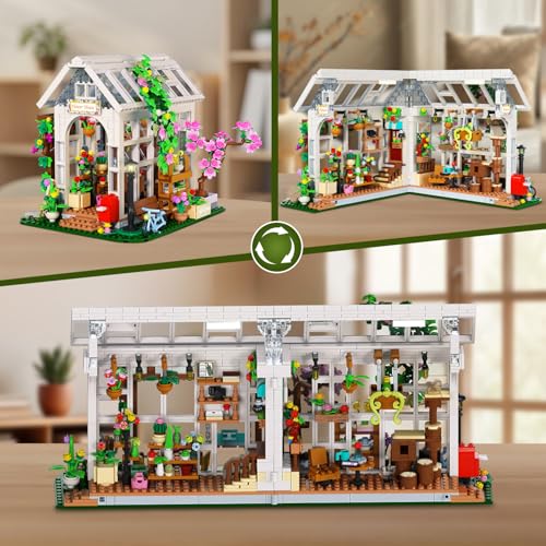 Flower House Building Blocks Set with LED Lights for Girls Ages 8+ (1332 Count)