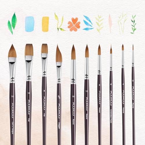 Sable Watercolor Brushes (10 Count)