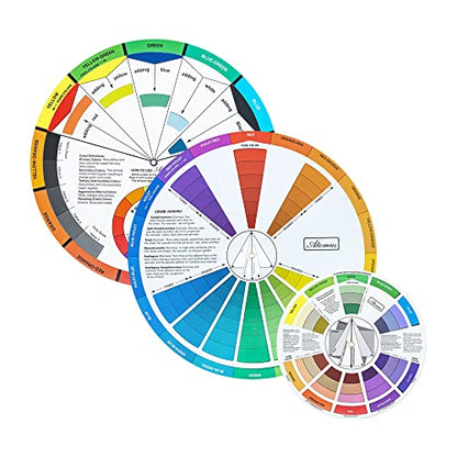 3 Pieces Artist Color Mixing Guides Wheel (2.2928 Ounce)