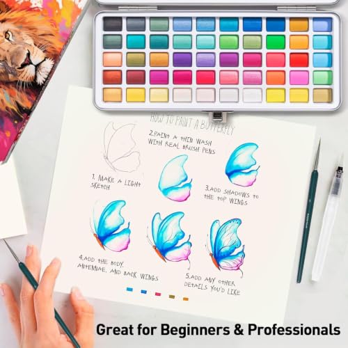Watercolor Paint Set with 50 Rich Colors (12 Fl Oz)