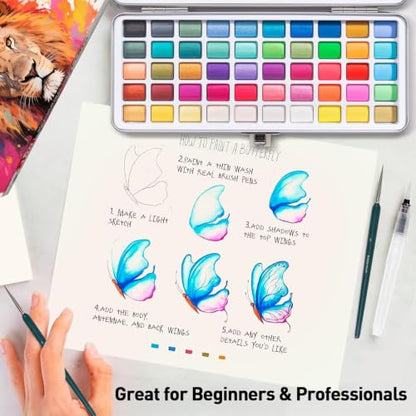 Watercolor Paint Set with 50 Rich Colors (12 Fl Oz)