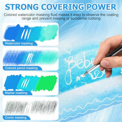 Blue Masking Fluid for Watercolor Painting