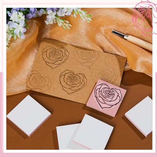 24 Pcs 2" x 2" Rubber Carving Block Printmaking Stamp (24 Count)
