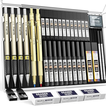 37PCS Gold Art Mechanical Pencil Set (6 Count)