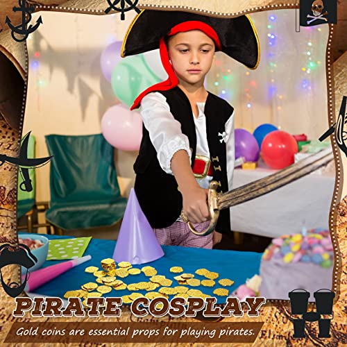 100 Pcs Gold Plastic Pirate Coins for Treasure Chest Party Favors (100 Count)