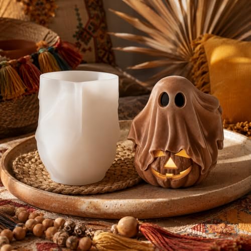 3D Ghost Pumpkin Silicone Mold for DIY Halloween Candle & Soap Casting Tool