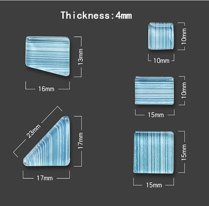 1.1LB Glass Mosaic Tiles for Crafts – Mixed Shape, Vibrant Color, Pre-Cut Smooth Edges for DIY Coasters, Picture Frames, Vases, Candle Holders