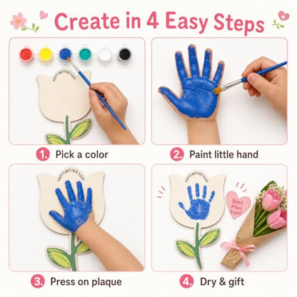 Tulip Handprint Plaque For Mother's Day