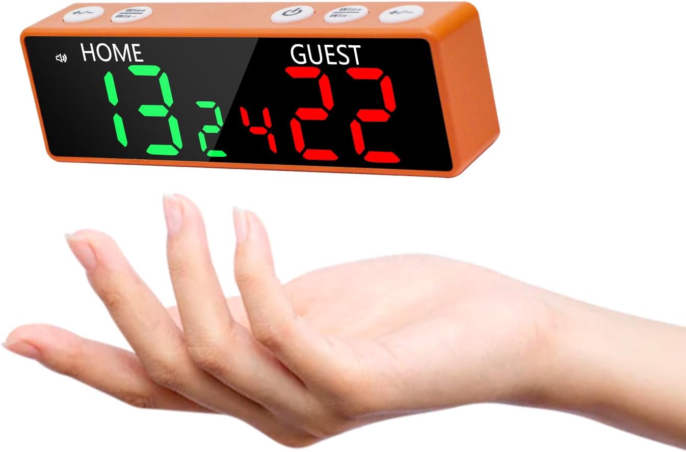 Mini Digital Scoreboard - Portable Tabletop Scoreboard for Games, Wireless Battery Powered Electronic Scoreboard with Buzzer, Score Keeper for Ping Pong/Cornhole/Basketball/Volleyball