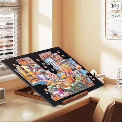 Foldable Jigsaw Puzzle Board with 3 Angle Adjustable Bracket