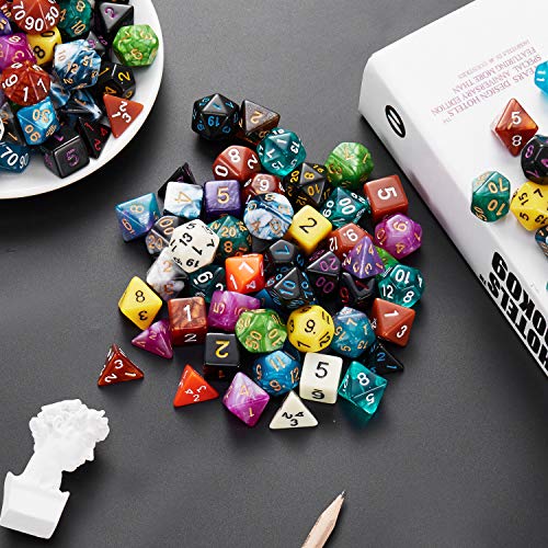 20 Set DND Polyhedral Dice with Storage Pouch (20 Count)
