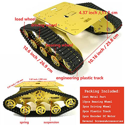 Professional TS300 Shock Absorption Robot Tank Chassis with Suspension Supporting Holder for Arduino Raspberry Pie