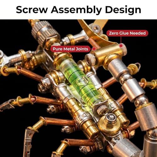 Steampunk Mechanical Scorpion Insect 3D Metal Puzzle 140+ Parts No Glue Screw Assembly DIY Hobby Birthday for Adults Teens 14+ (100 Count)