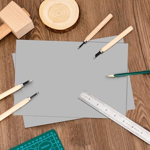8 Pcs Linoleum Block Rubber Carving Block Soft Linocut Blocks Large Linoleum Sheet Unmounted Lino Plates for Engraving Art Project Printmaking Artist Studio Supplies (8 Count)
