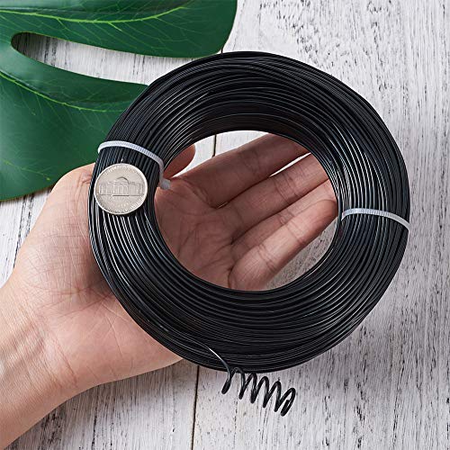 328 Feet 15 Gauge Aluminum Wire Black Bendable Metal Craft Wire for Beading Jewelry Craft Making