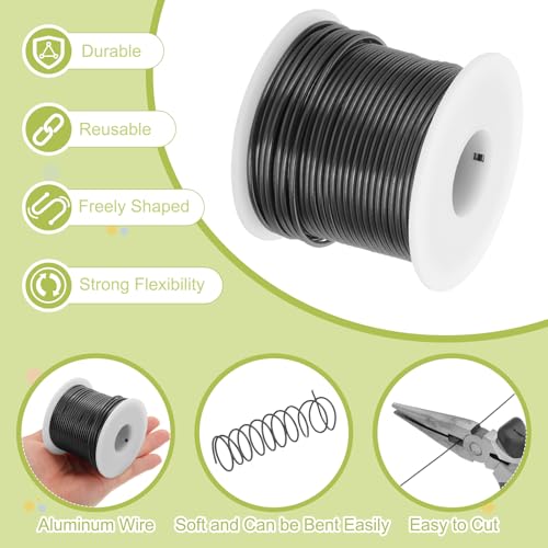 12 Gauge Anodized Aluminum Craft Wire Bendable Bonsai Training Wire 98 Feet 2mm for Sculpting Crafts Wreath Floral Beading Jewelry Making