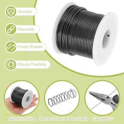 12 Gauge Anodized Aluminum Craft Wire Bendable Bonsai Training Wire 98 Feet 2mm for Sculpting Crafts Wreath Floral Beading Jewelry Making