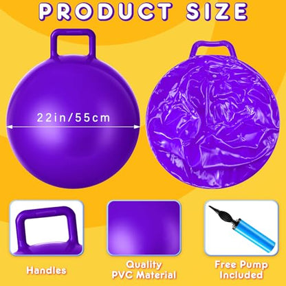 3 Pcs 22 Inch Bouncing Ball with Handle (3 Count)