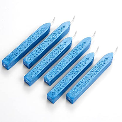 6 Pack Pattern Wick Sealing Wax Sticks for Wax Seal Stamp (6 Count)