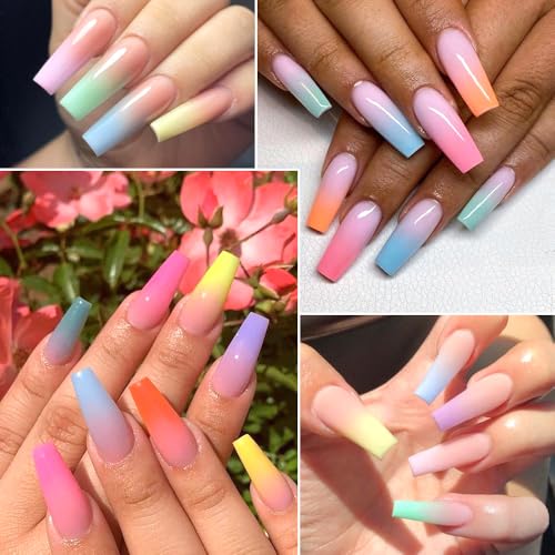 18 Colors Neon Phosphor Solid Pigment Powder Set for Ombre Nails (4.49 Ounce)