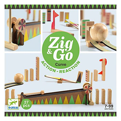 Zig & Go Wooden Domino Race Construction Set