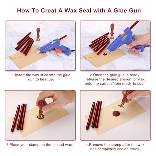 15Pcs Blood Red Glue Gun Sealing Wax Sticks for Wax Seal Stamp (15 Count)