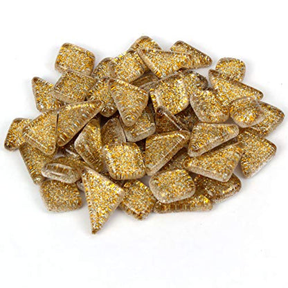 Gold Glitter Mosaic Tile Pieces