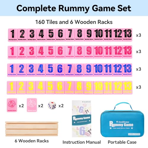 Rummy Cube 6 Player Edition with 6 Wooden Racks
